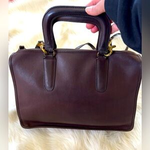 Vintage COACH Dark Brown Bonnie Cashin Slim Satchel Straps Hand Bag Style 9430